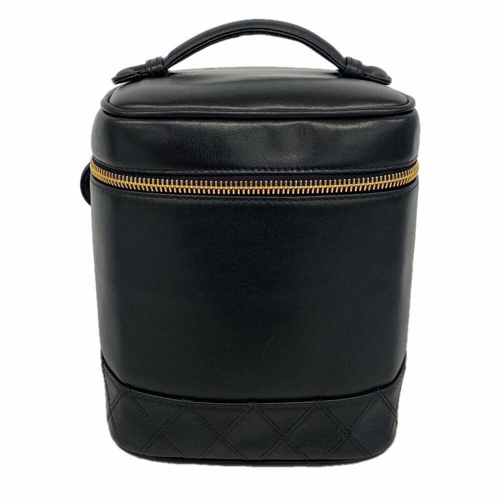 Chanel Vanity Bag Bicolore Lambskin Black Gold Hardware